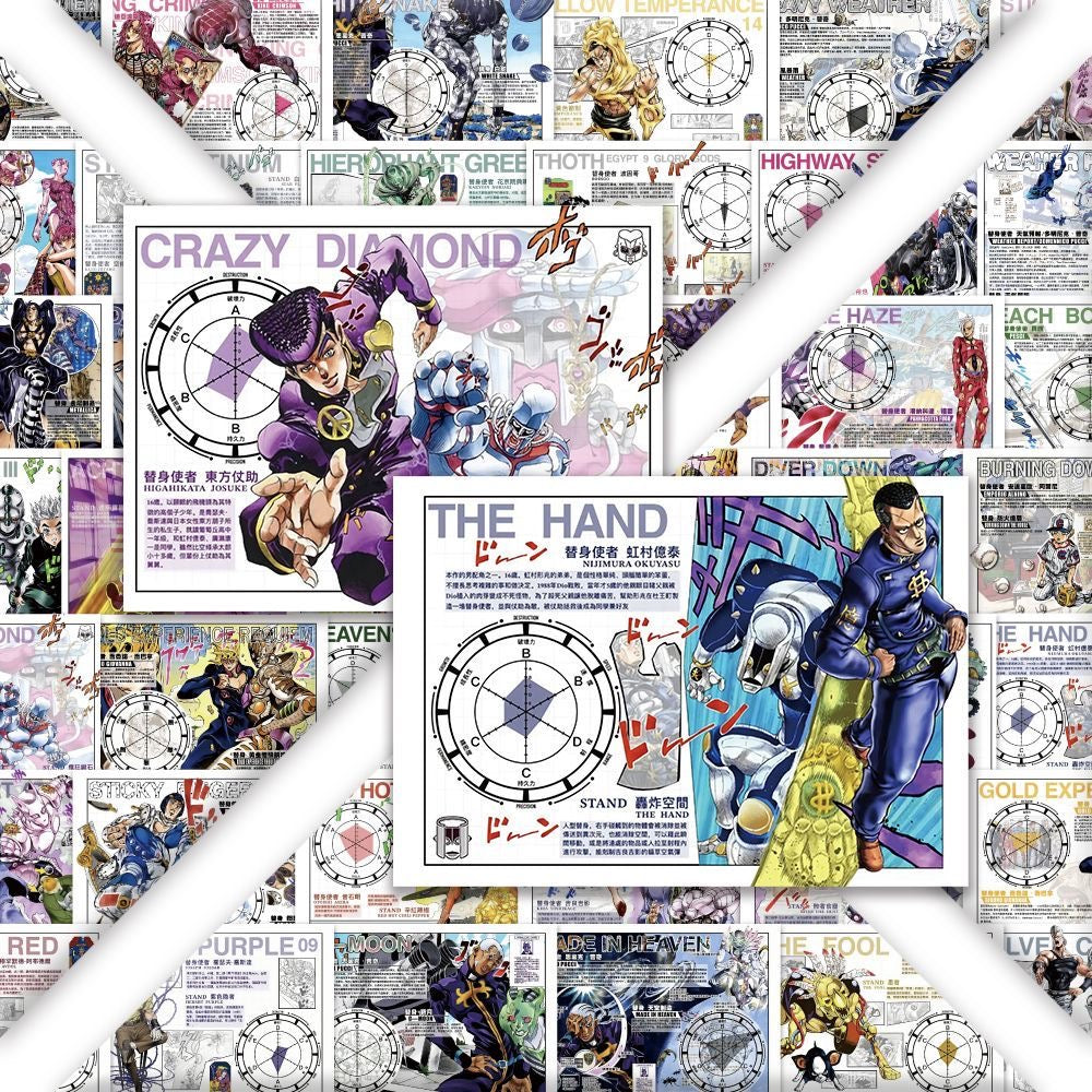 48Pcs Jojo Stand Encyclopedia Stickers