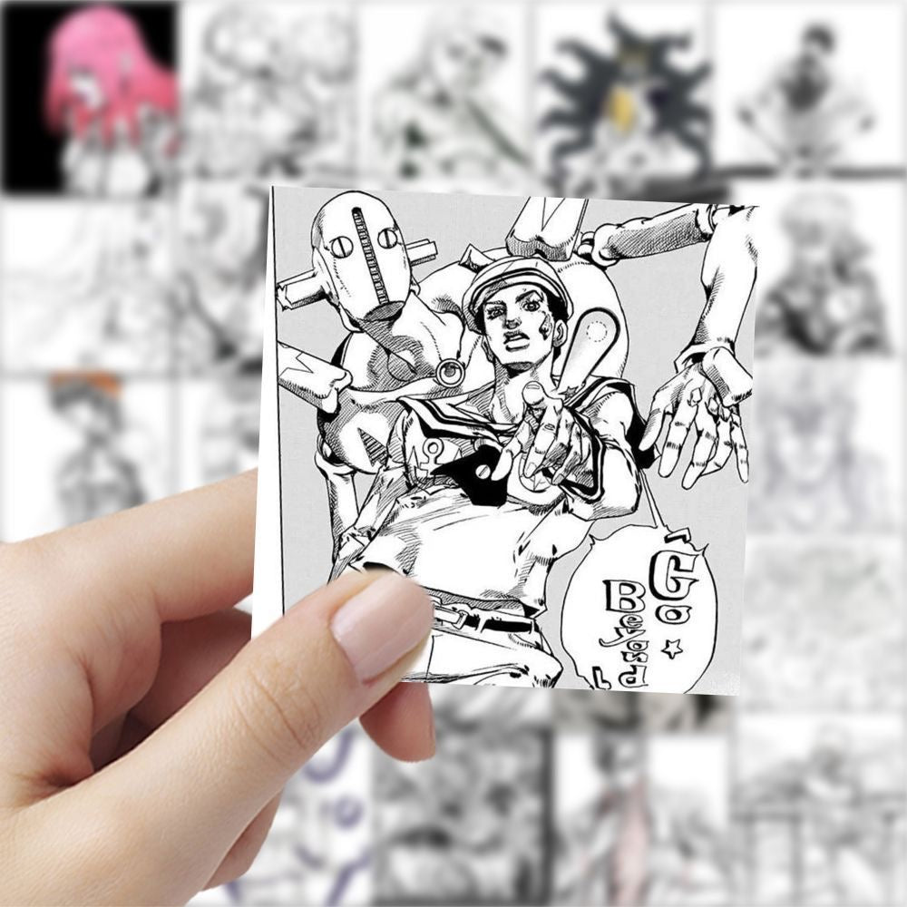 59Pcs Jojo's Bizarre Adventure Black And White Stickers A