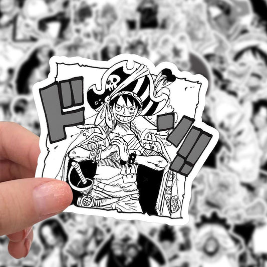 58Pcs One Piece Black And White Stickers