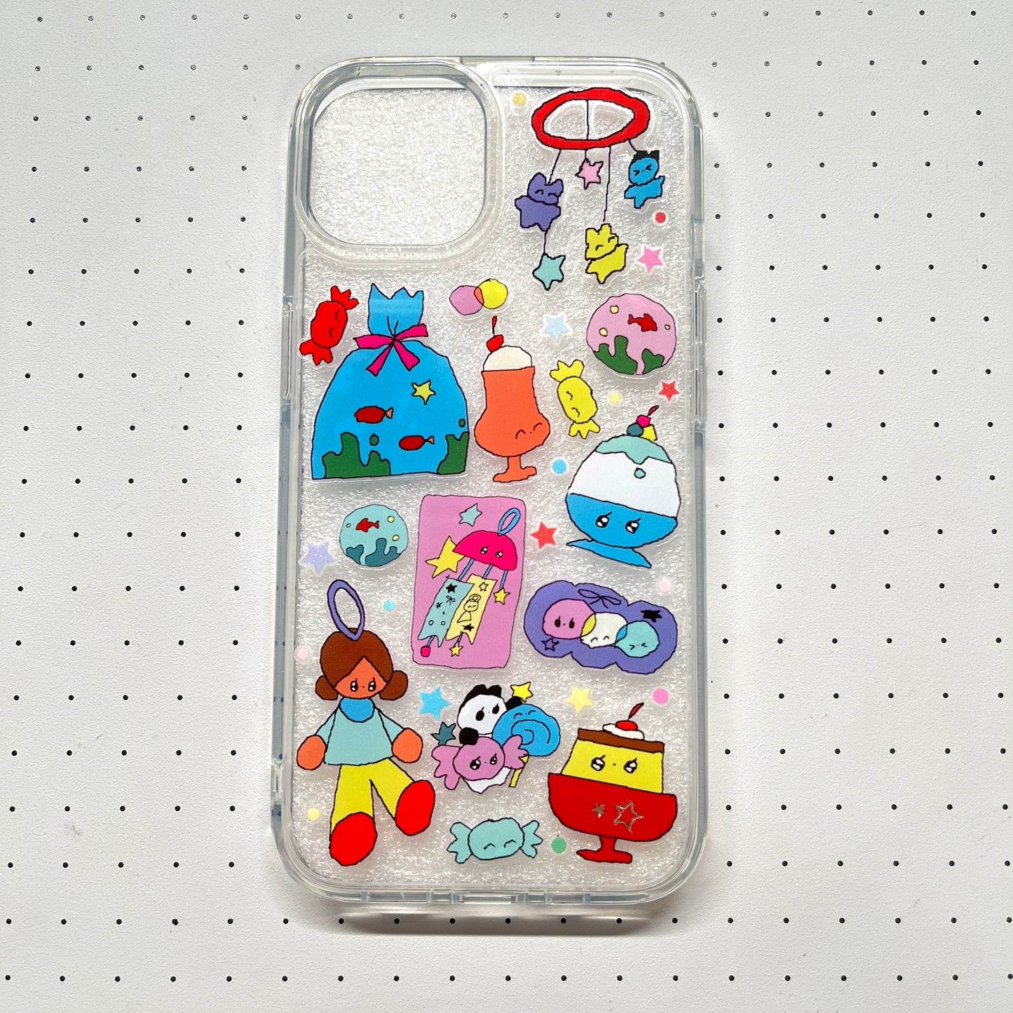 Abstract Simple Retro Pattern Handmade Sticker Phone Case (Resin Ver.)