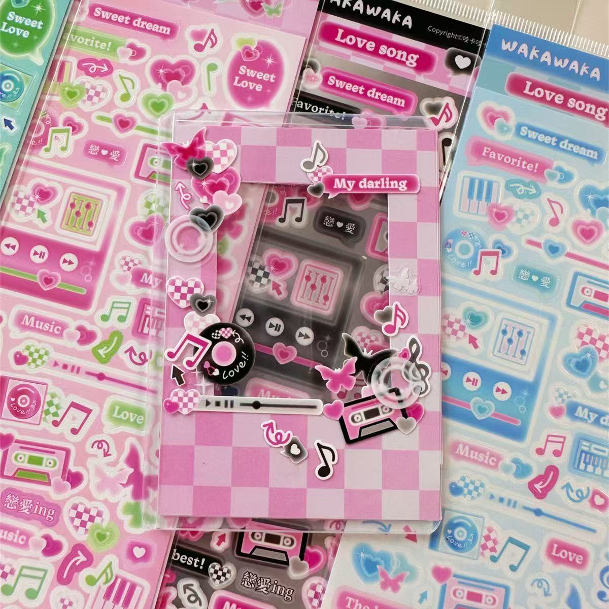 American Retro Small Card Polaroid Decorative Sticker Set of 6