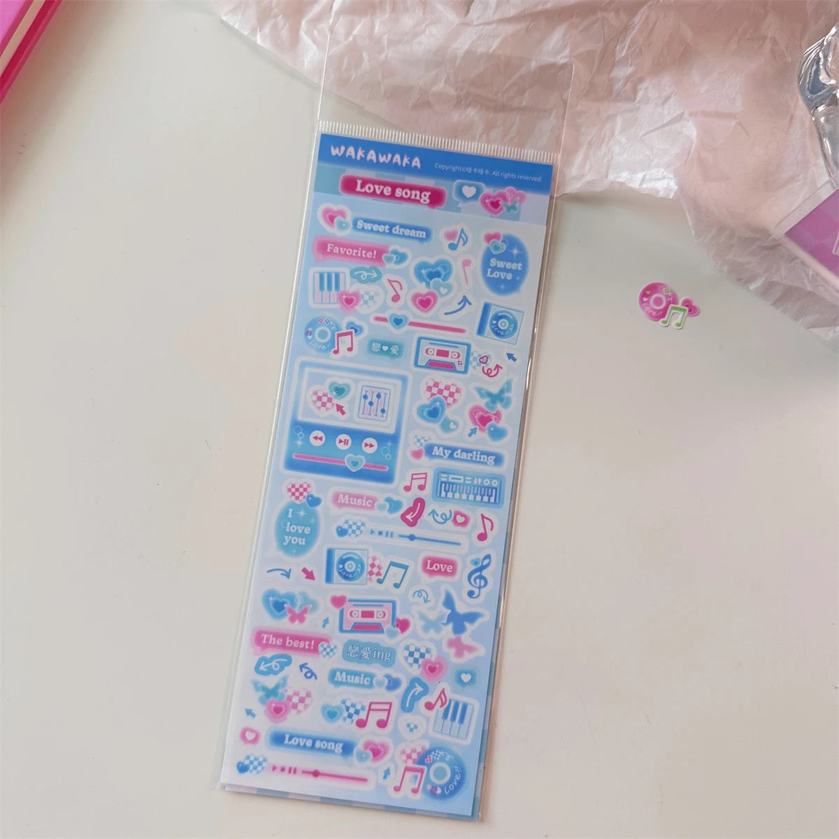 American Retro Small Card Polaroid Decorative Sticker Set of 6