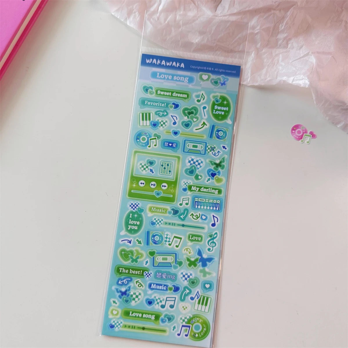 American Retro Small Card Polaroid Decorative Sticker Set of 6