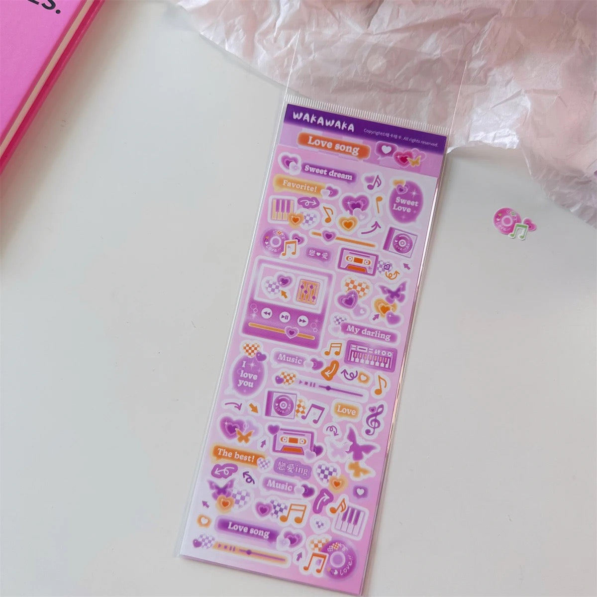 American Retro Small Card Polaroid Decorative Sticker Set of 6