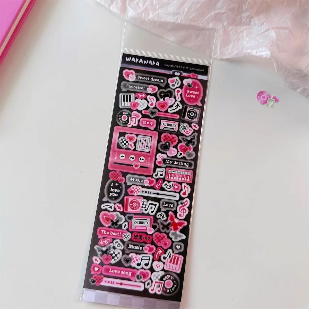 American Retro Small Card Polaroid Decorative Sticker Set of 6