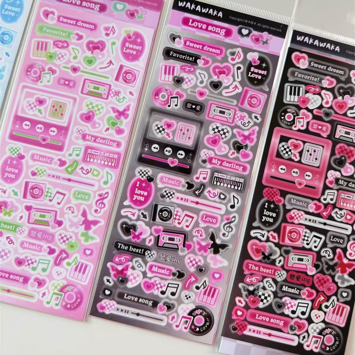 American Retro Small Card Polaroid Decorative Sticker Set of 6