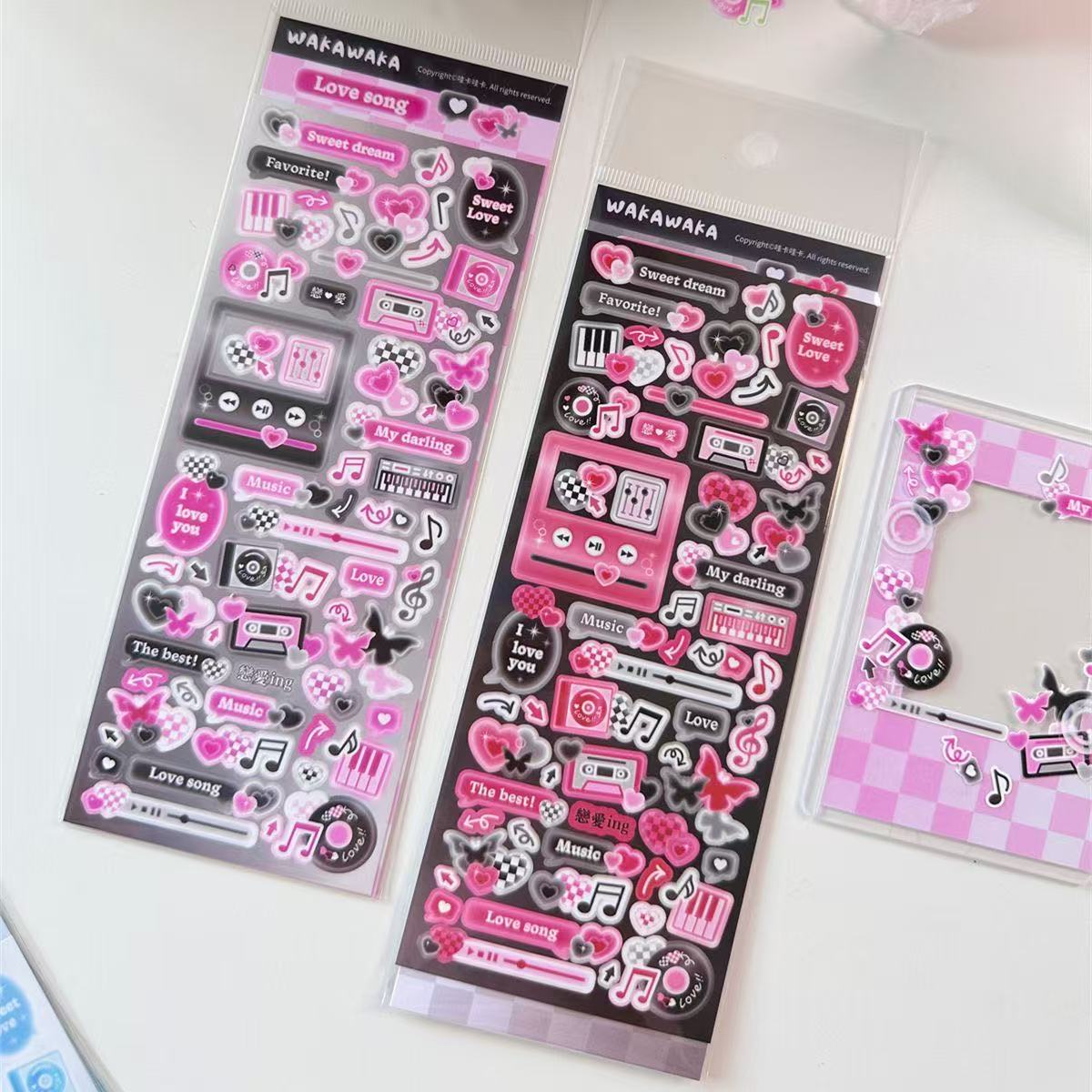 American Retro Small Card Polaroid Decorative Sticker Set of 6