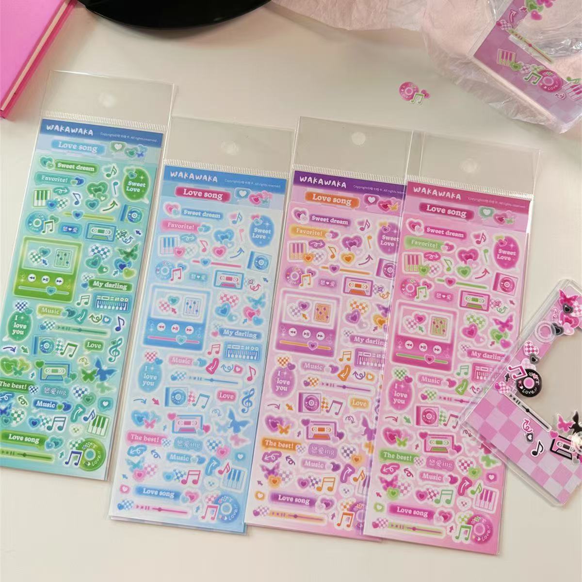 American Retro Small Card Polaroid Decorative Sticker Set of 6