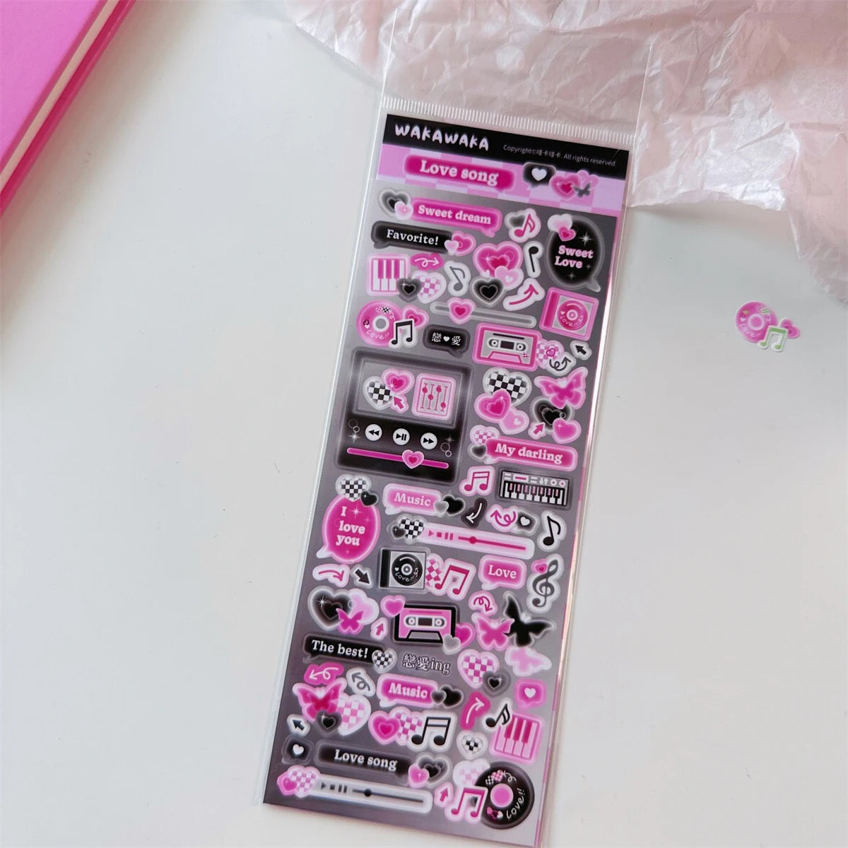 American Retro Small Card Polaroid Decorative Sticker Set of 6