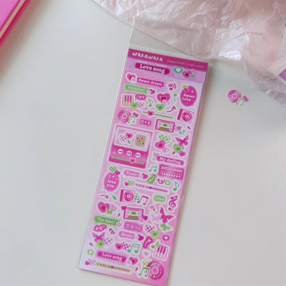 American Retro Small Card Polaroid Decorative Sticker Set of 6