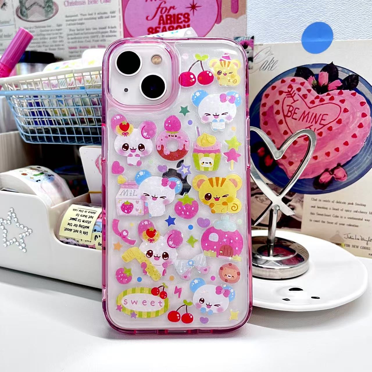 Pink Rabbit Handmade Sticker Phone Case Samsung Case