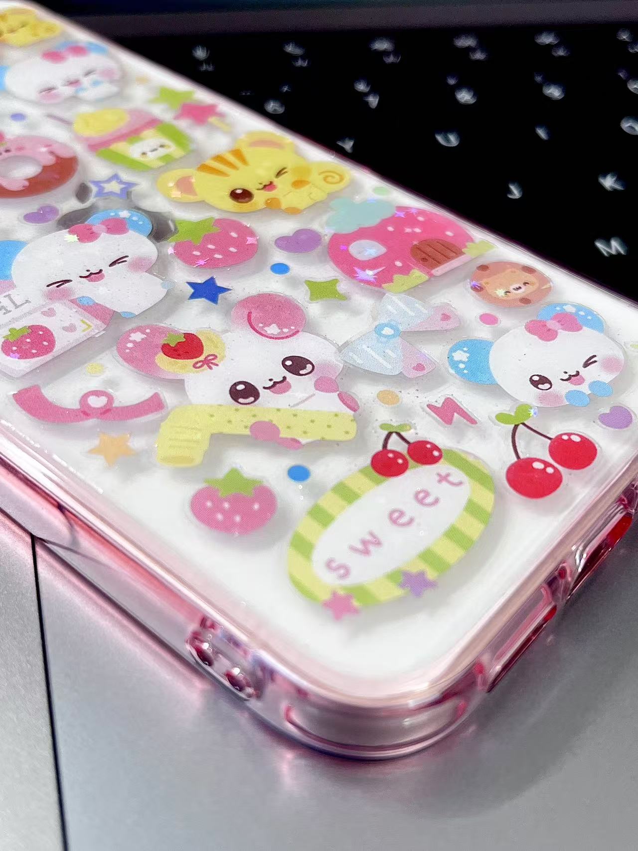 Pink Rabbit Handmade Sticker Phone Case Samsung Case