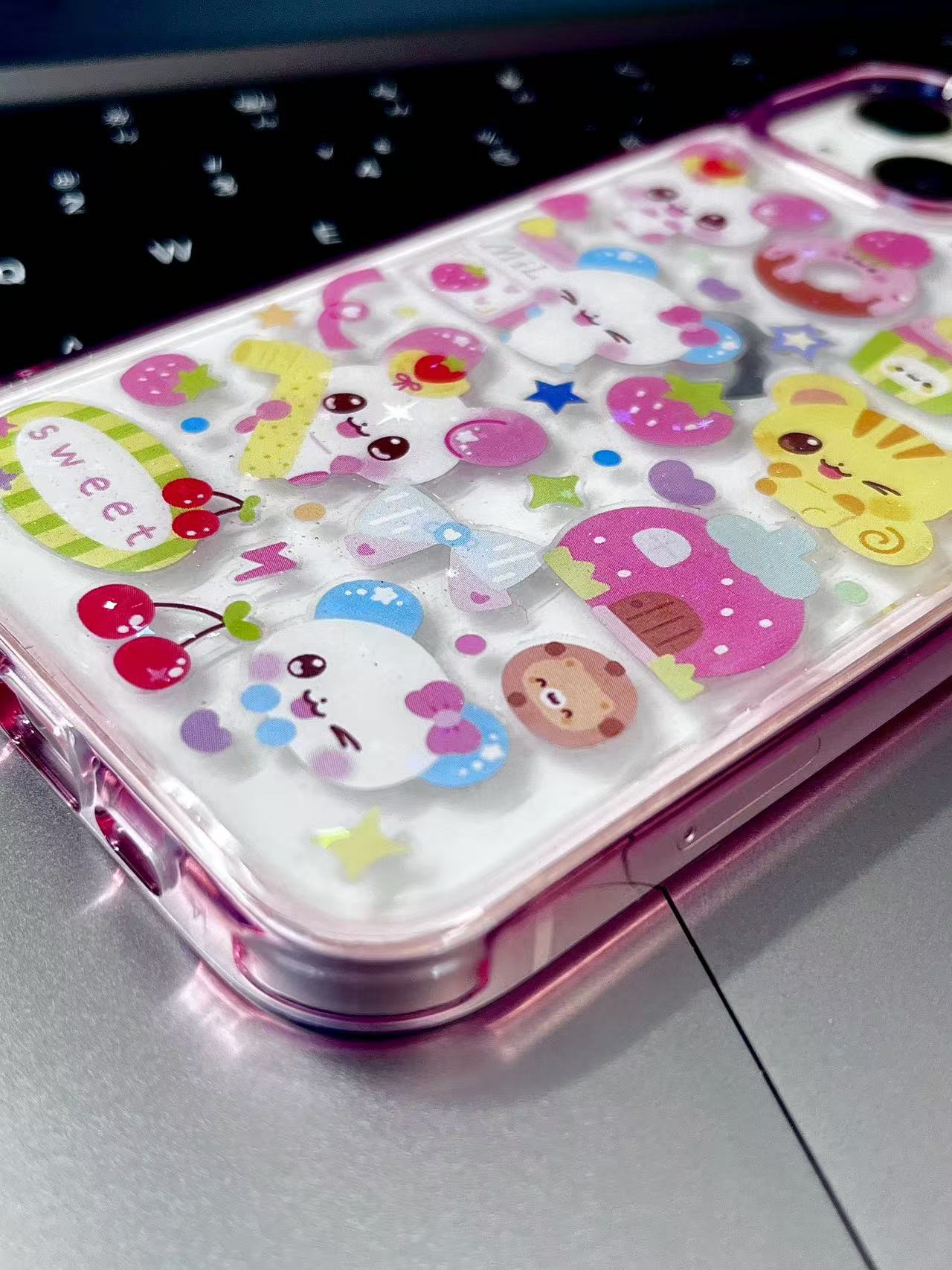 Pink Rabbit Handmade Sticker Phone Case Samsung Case