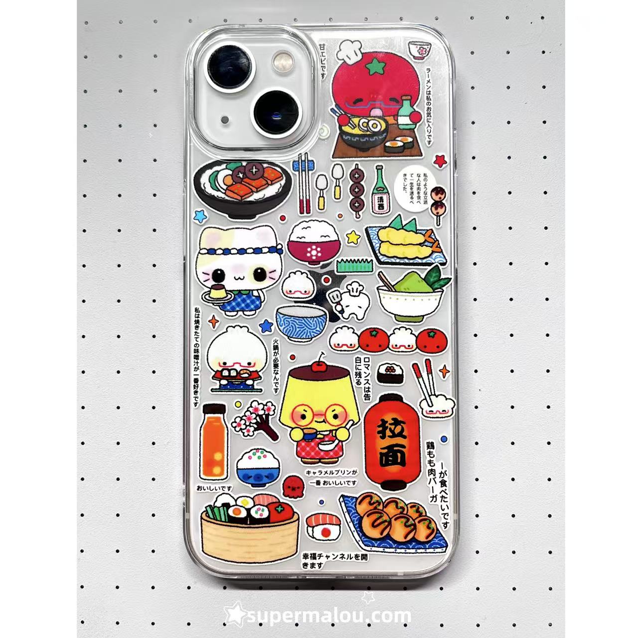 Ancient Showa Japanese Food Sticker Phone case( Resin Version)