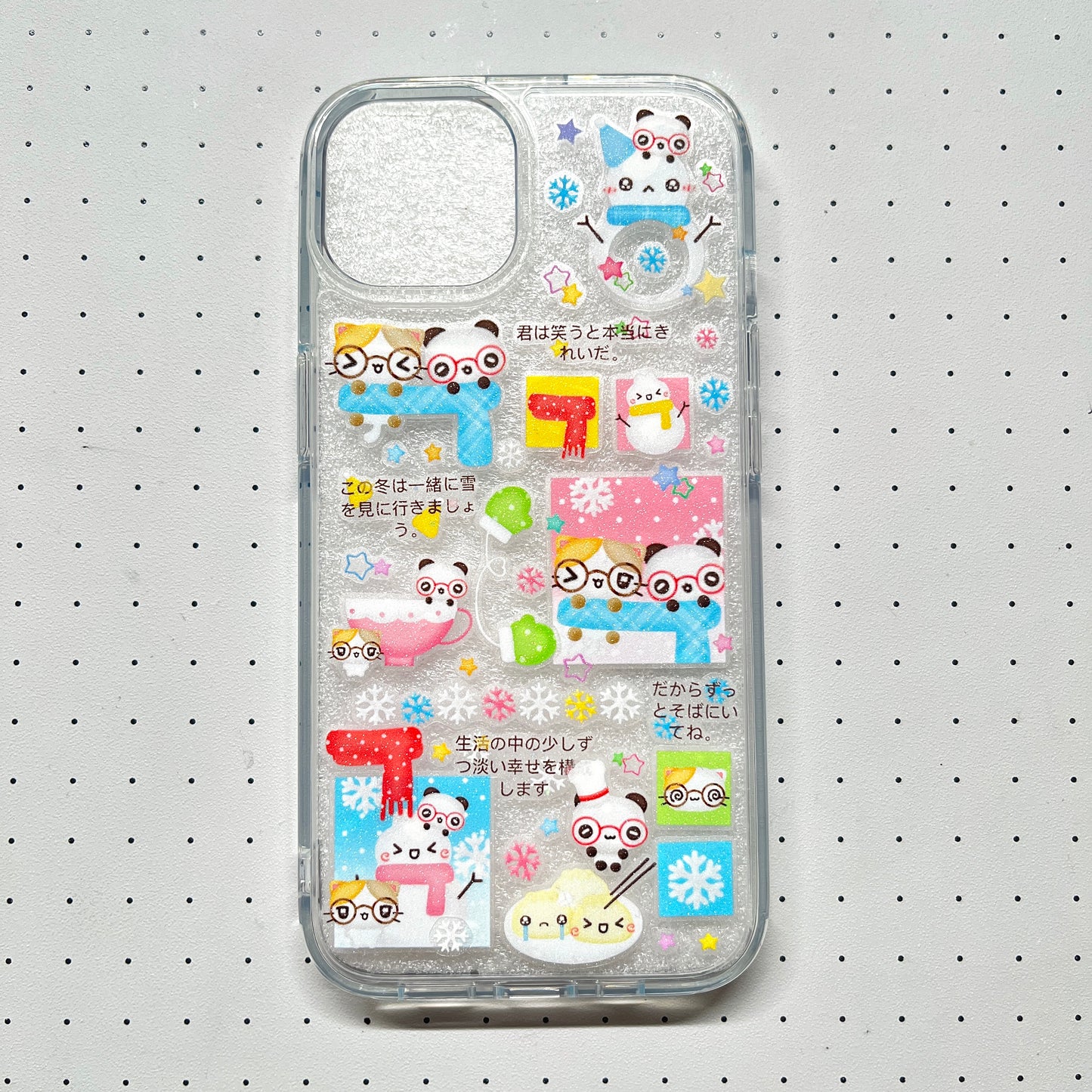 Apple Head Clover Retro Showa Handmade Sticker Phone Case