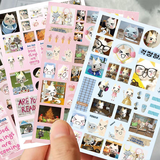 8 Sheets Toro Cat Stickers B