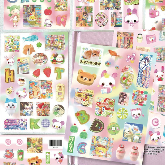8 Sheets Heisei Retro ‌Sticker