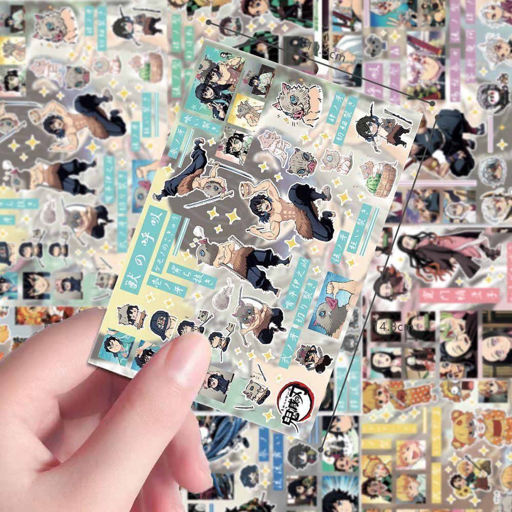 8 Sheets Demon Slayer Stickers A