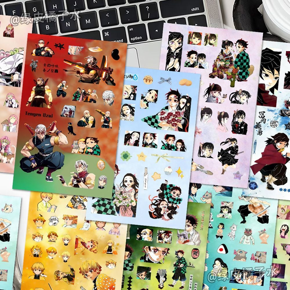 8 Sheets Demon Slayer Stickers C