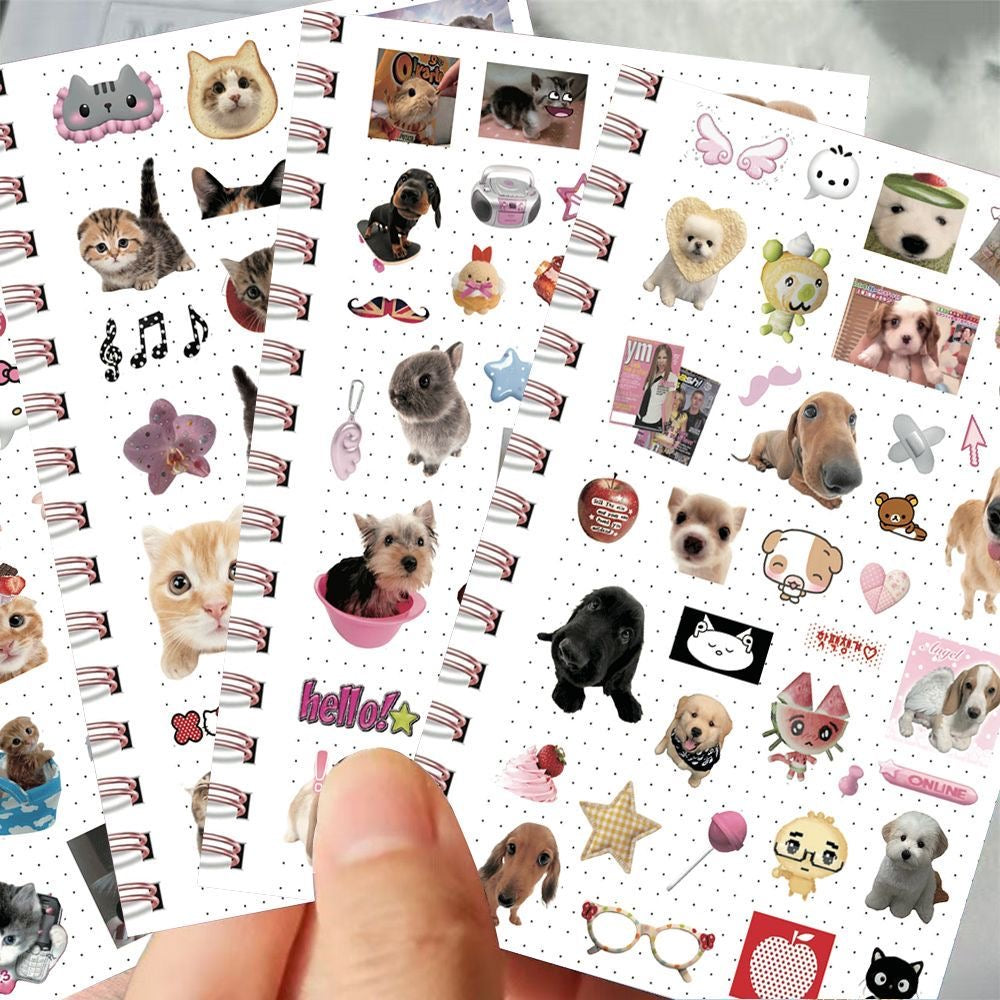 8 Sheets Of Cute Pet Close-up Stickers For Diary