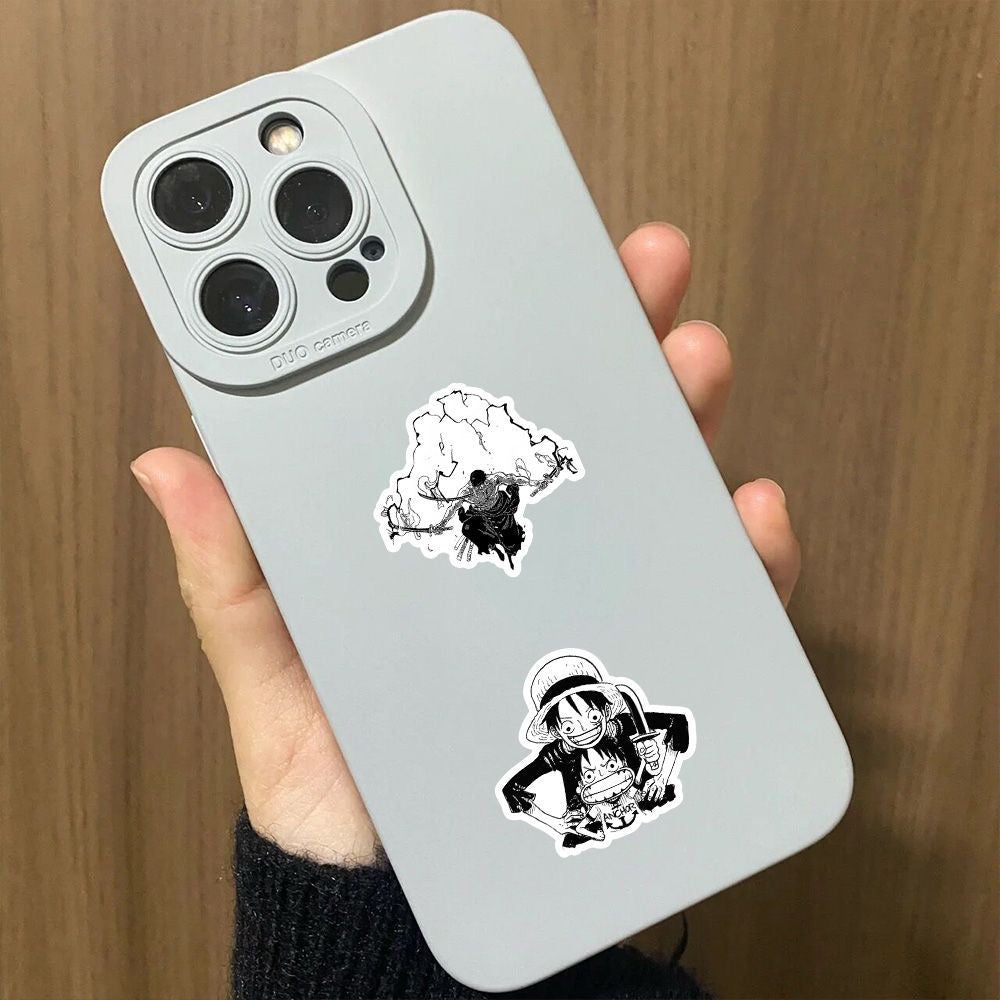 58Pcs One Piece Black And White Stickers