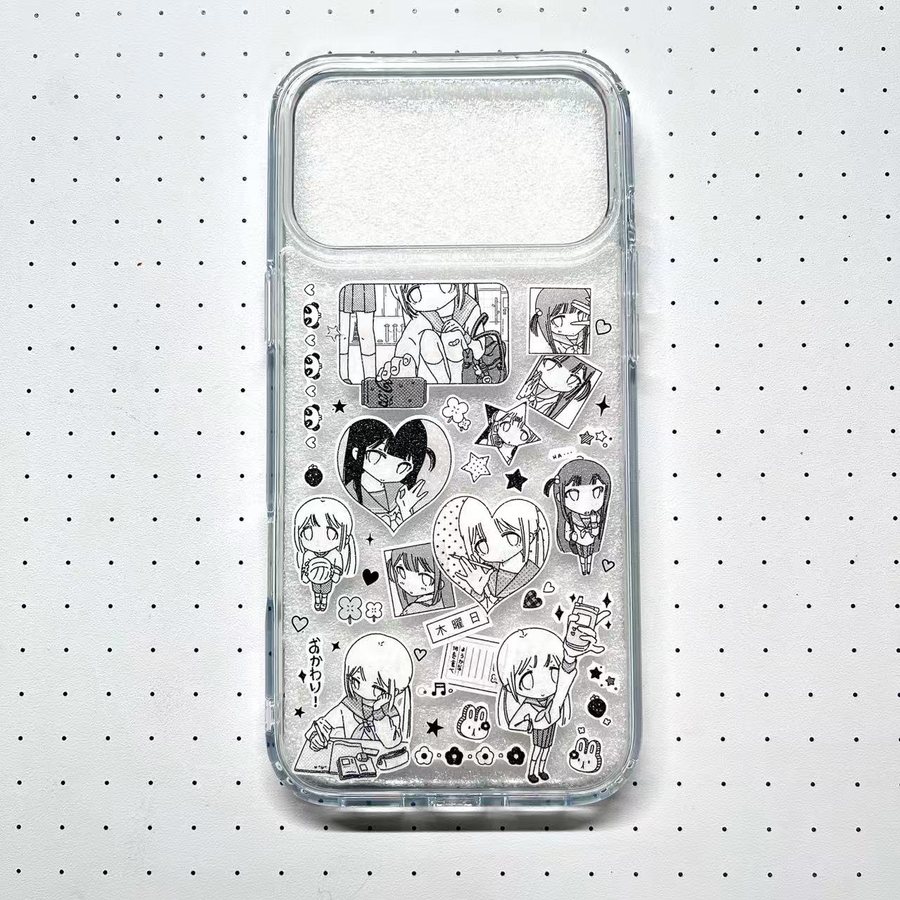 Black And White Schoolmates Handmade Sticker Phone Case (Resin Version)