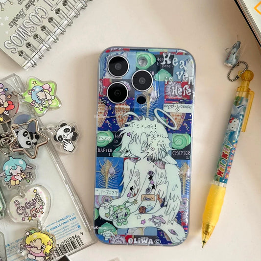 Blue Anime Angel Regular phone case iPhone 17 Case