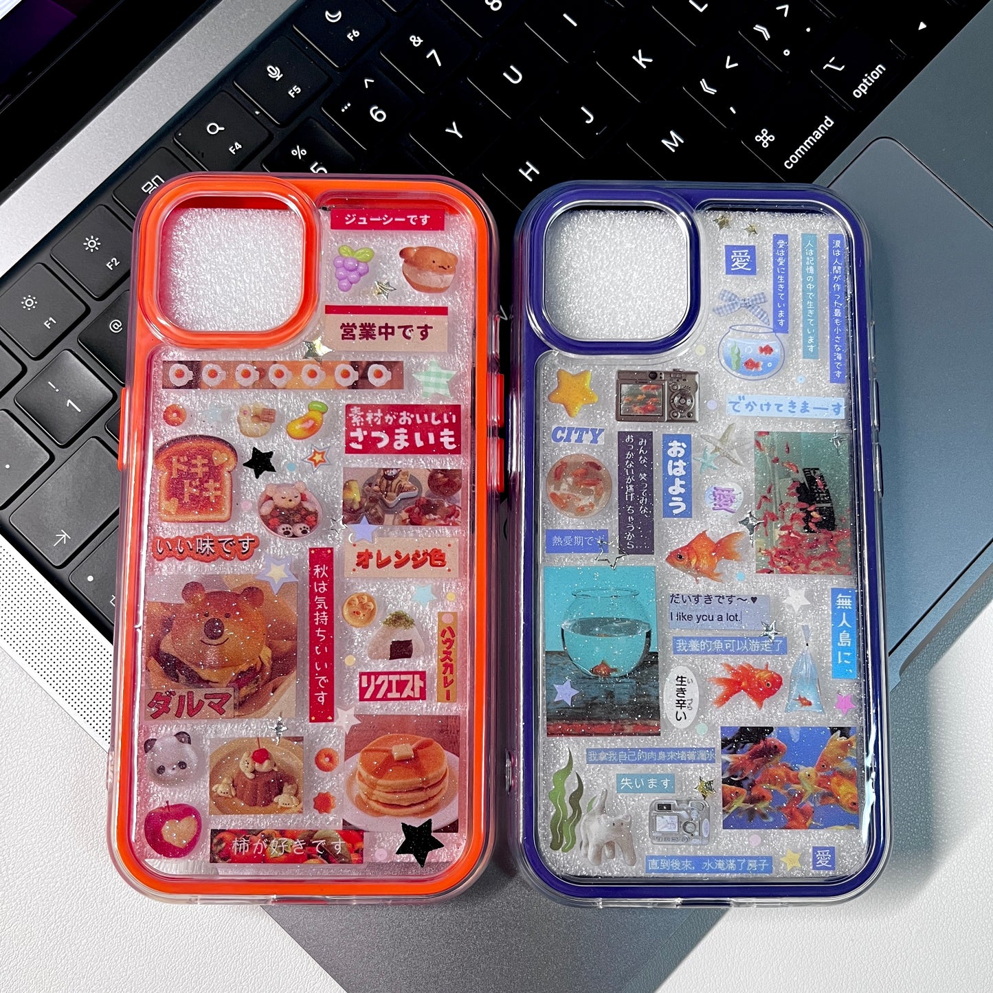 Orange Food Flash Handmade Dispensing Sticker Phone Case