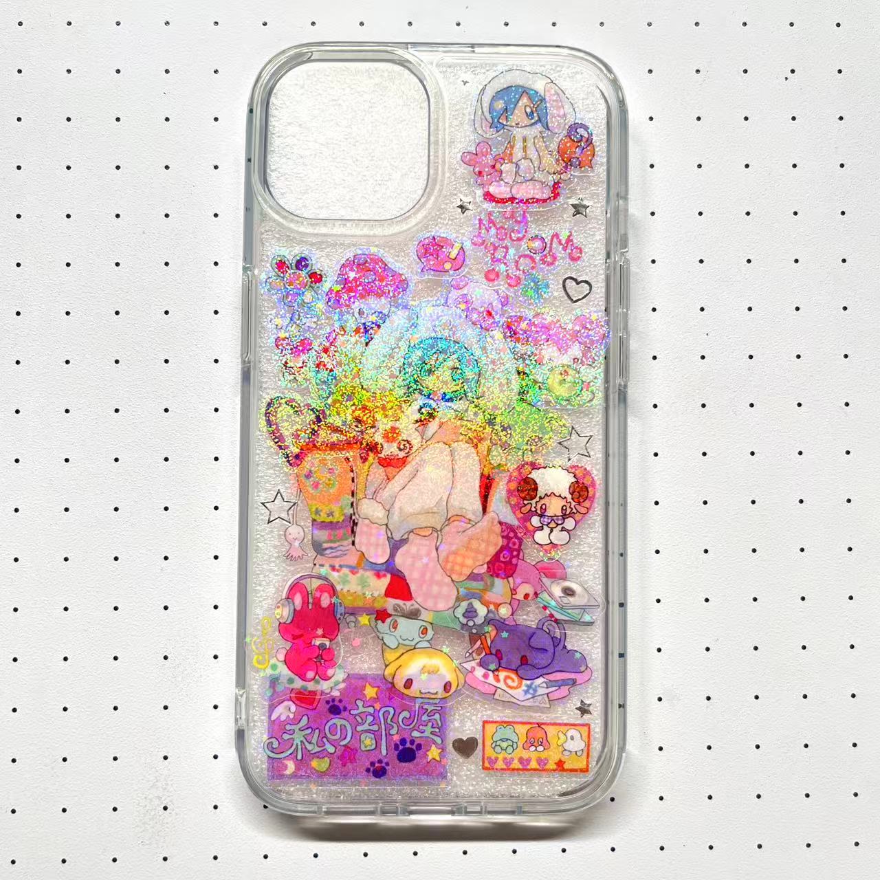 Blue Hair Bunny Ear Girl Handmade Sticker Phone Case Samsung Case