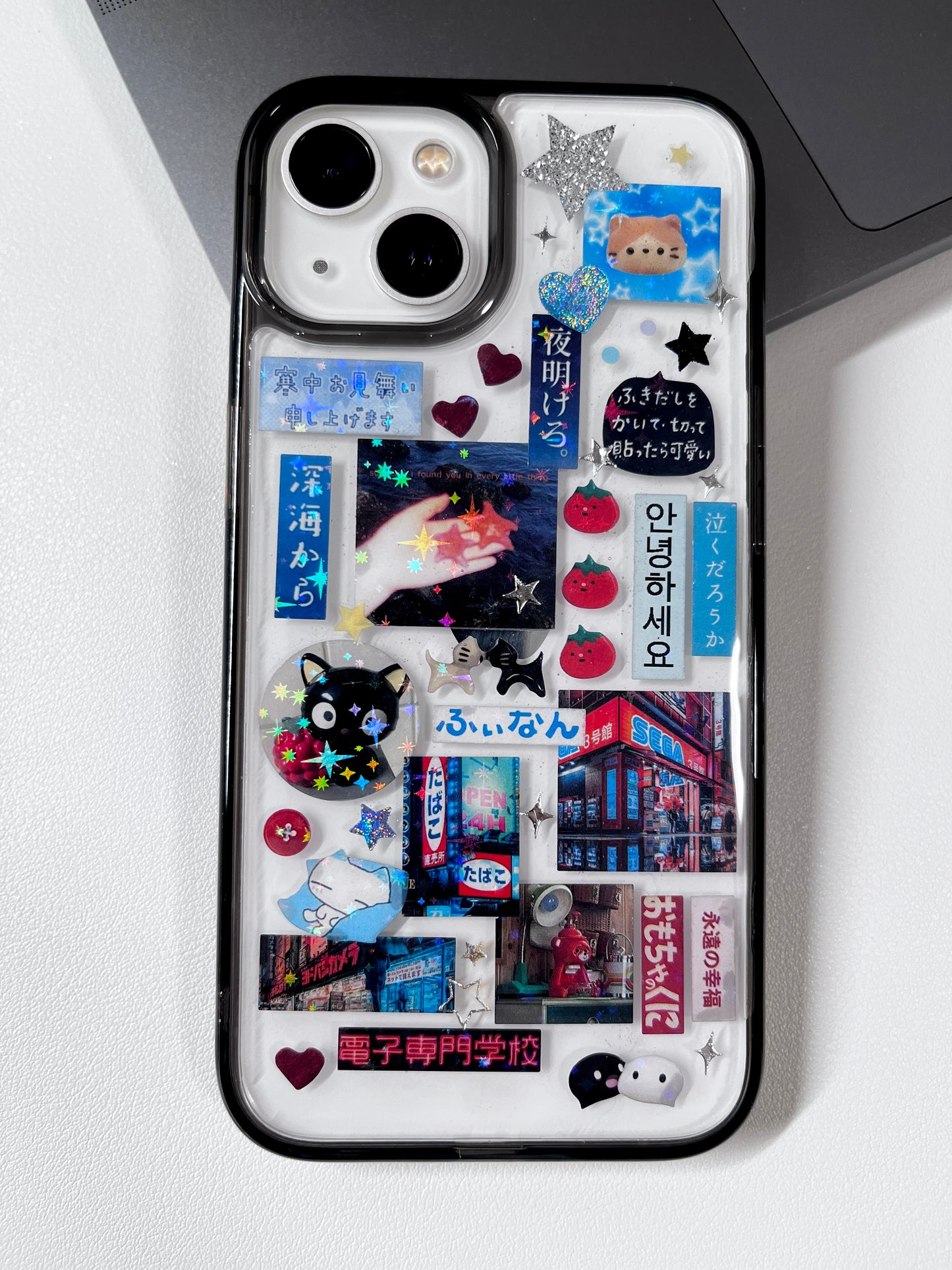 Blue Ocean Strawberry Handmade Sticker Phone Case Samsung Case