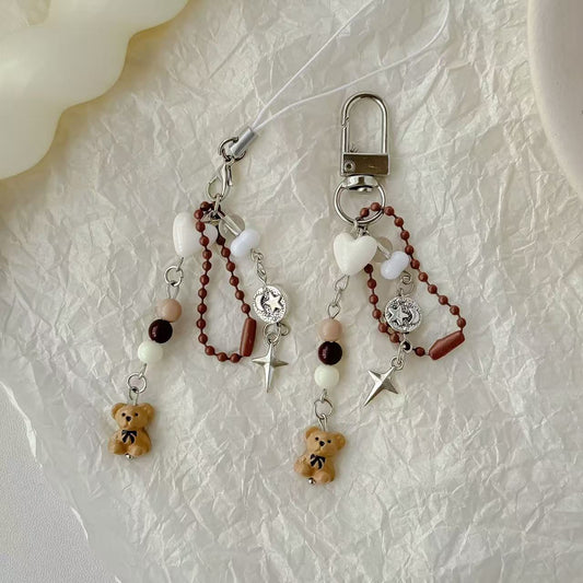 Brown Bear Phone Chain Keychain