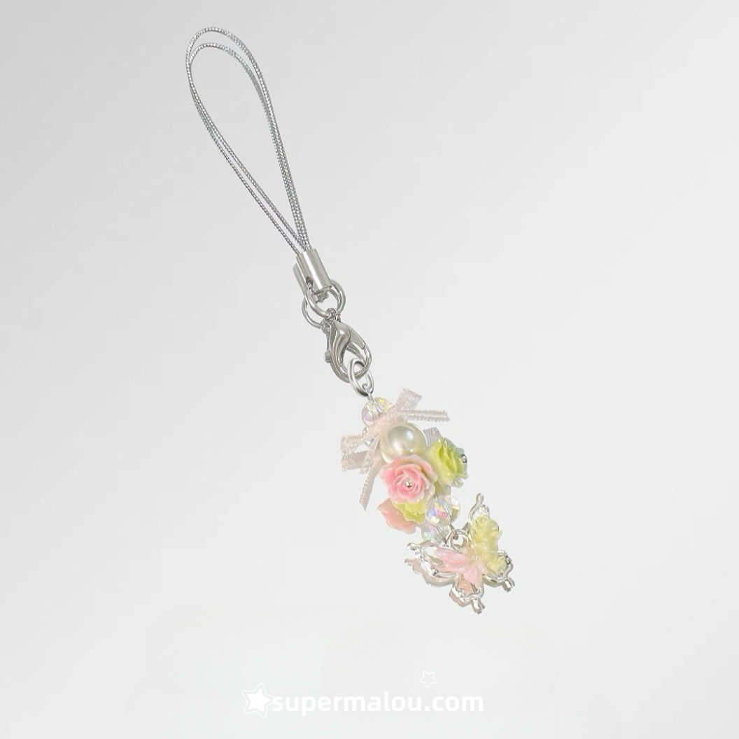 Butterfly Rose Phone Chain