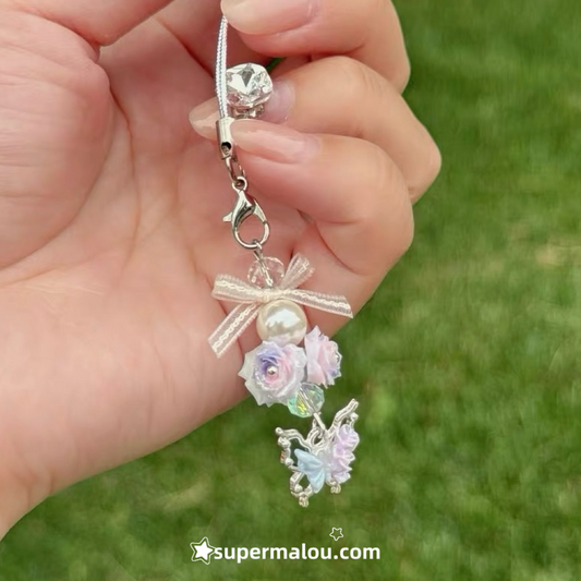Butterfly Rose Phone Chain