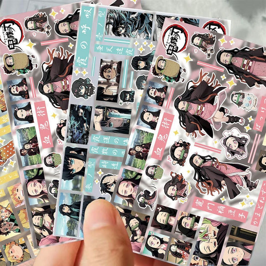 8 Sheets Demon Slayer Stickers A