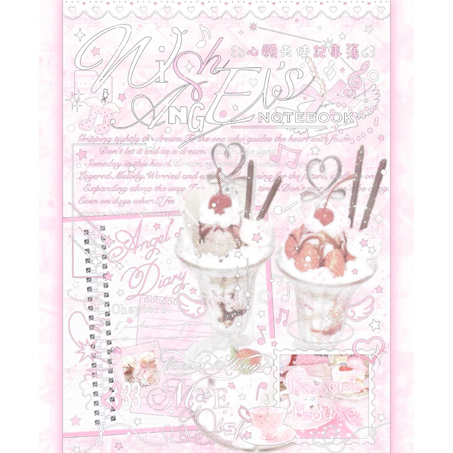 【Limited Edition】30Pages Angel of Wishes Memo Pad Sticker Book