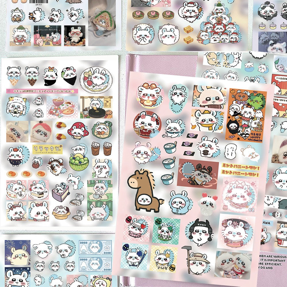 8 Sheets Chiikawa Momonga Stickers
