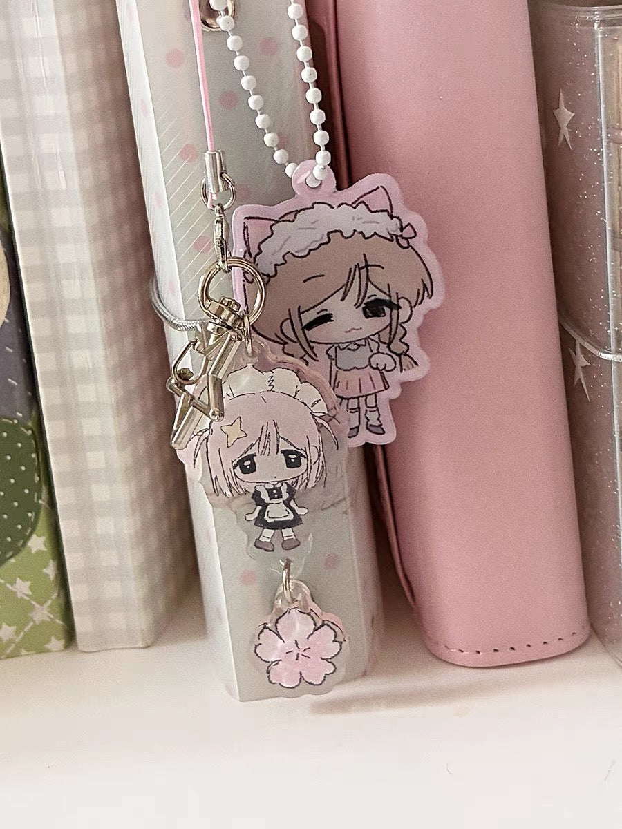 Sakura Angle Phone Chain Keychain