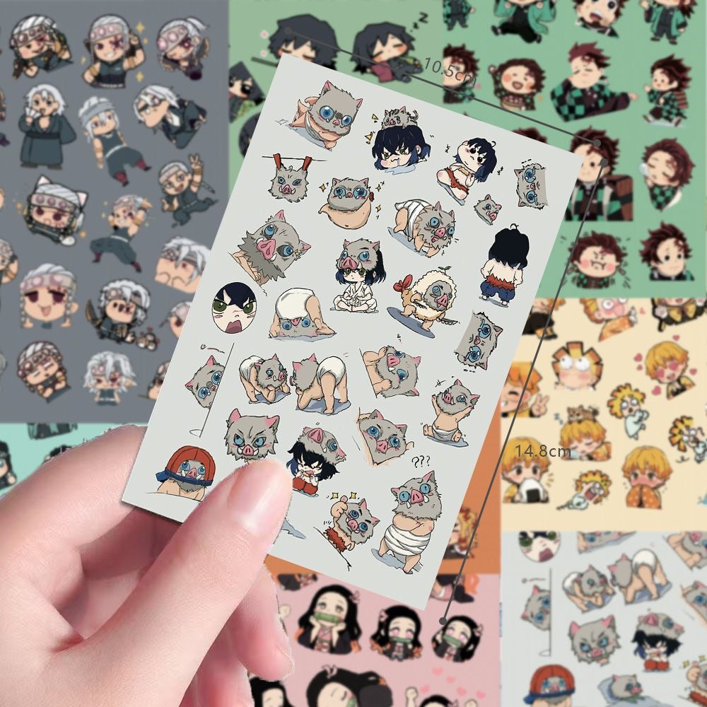 8 Sheets Chibi Demon Slayer Stickers