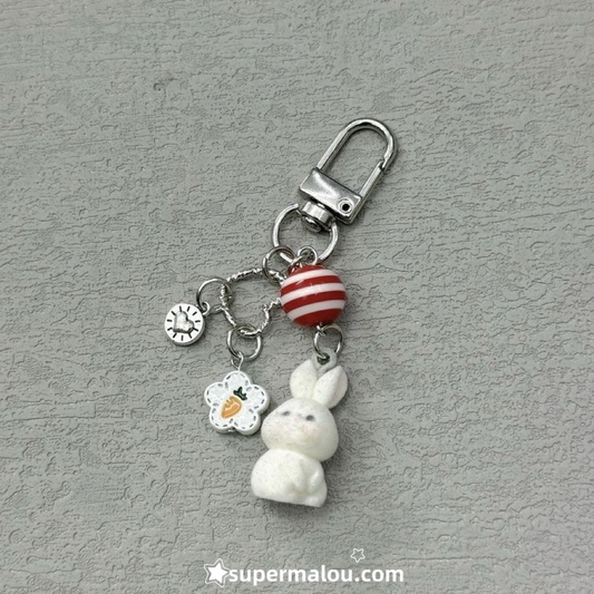 Cartoon Bunny Plush Keychain