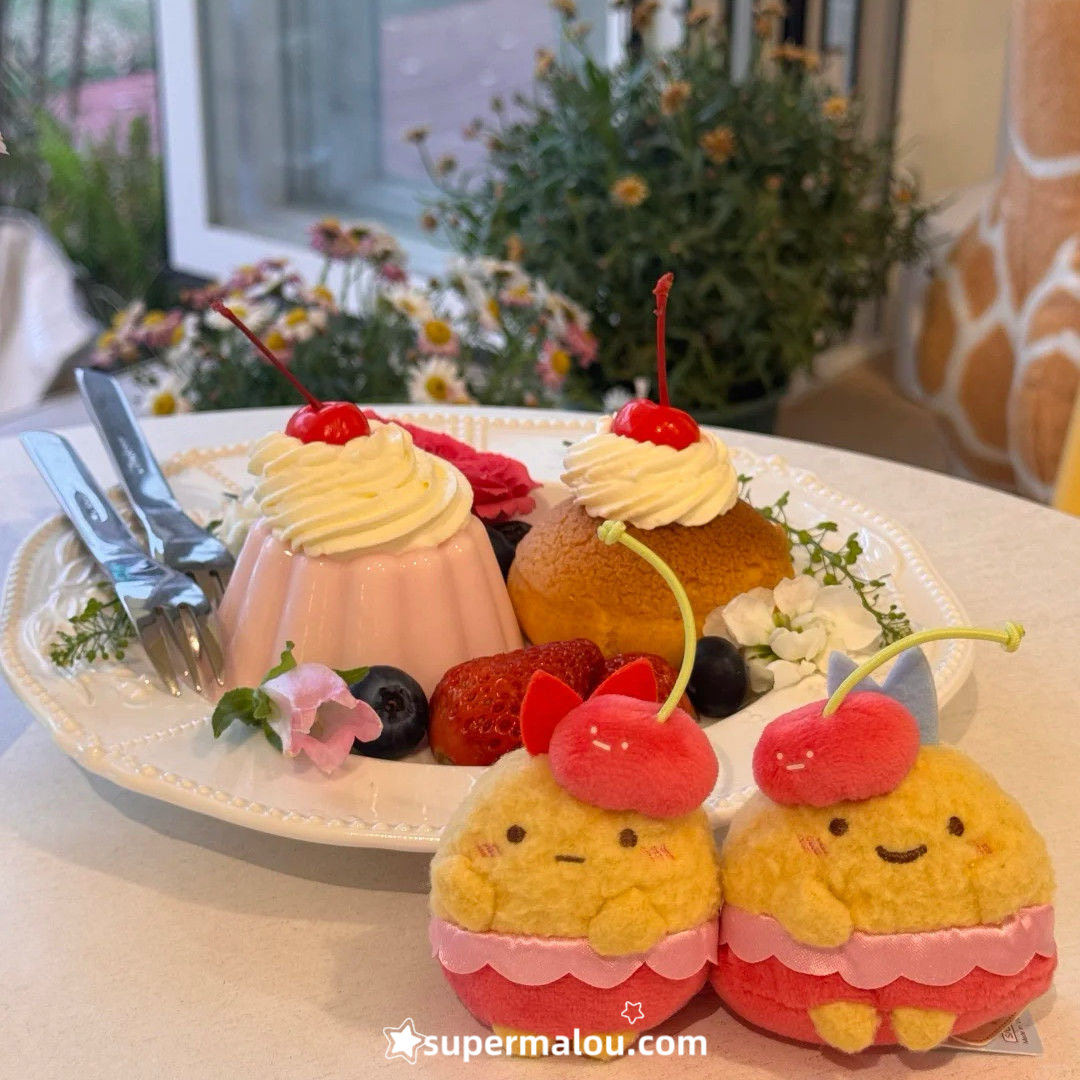 Sumikko Gurashi Cherry Fried Shrimp Fried Fish Tail Plush Pendant