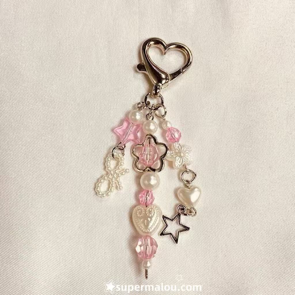 Cherry Spider Star Phone Chain Keychain