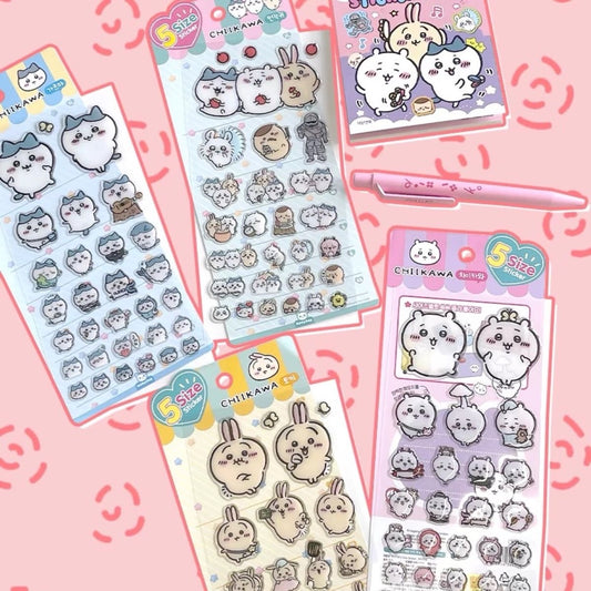 Chiikawa Dropping Adhesive Stickers (Large Size) Set of 4