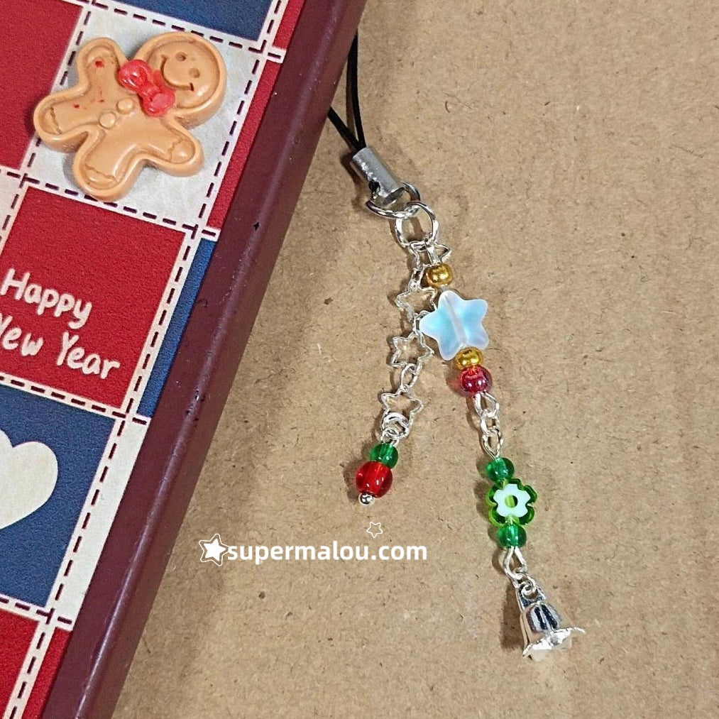 Christmas Ringing bell Beaded Phone Chain