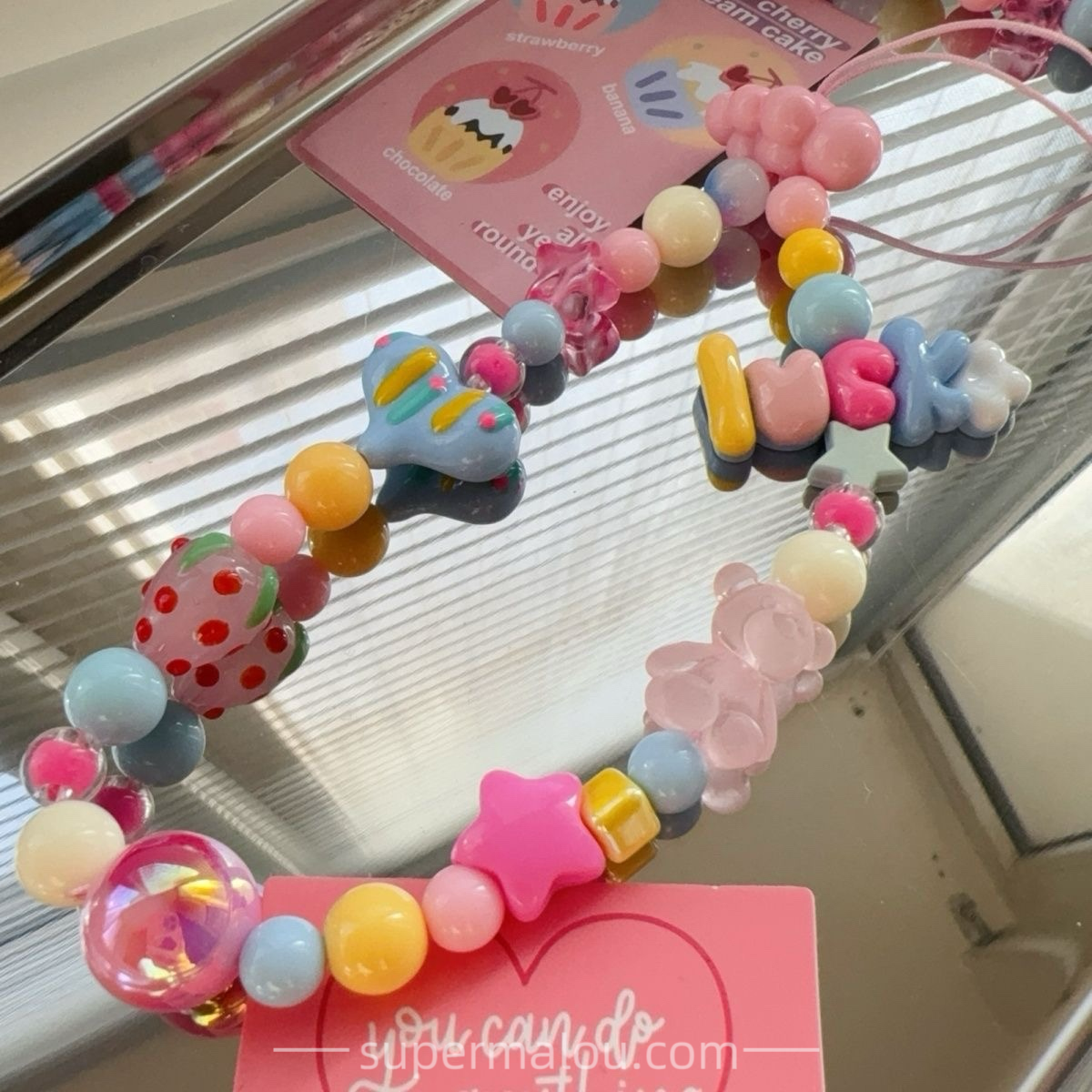 Lucky Macaroon Star DIY Beads Phone Chain