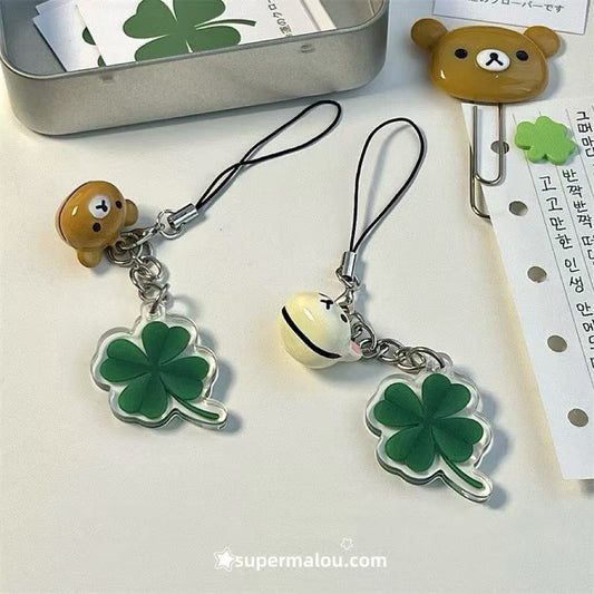 Clover Rilakkuma Small Bell Phone Chain