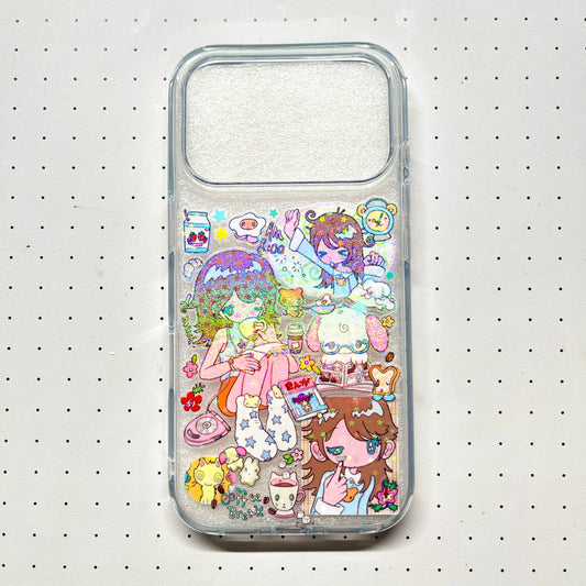 Coffee Girl Handmade Sticker Phone Case (Resin Ver.)