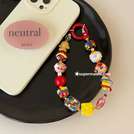 Colorful Cute Beaded Phone Chain