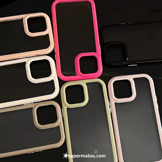 Colorful Transparent Phone Case Thick Border DIY Clear Case