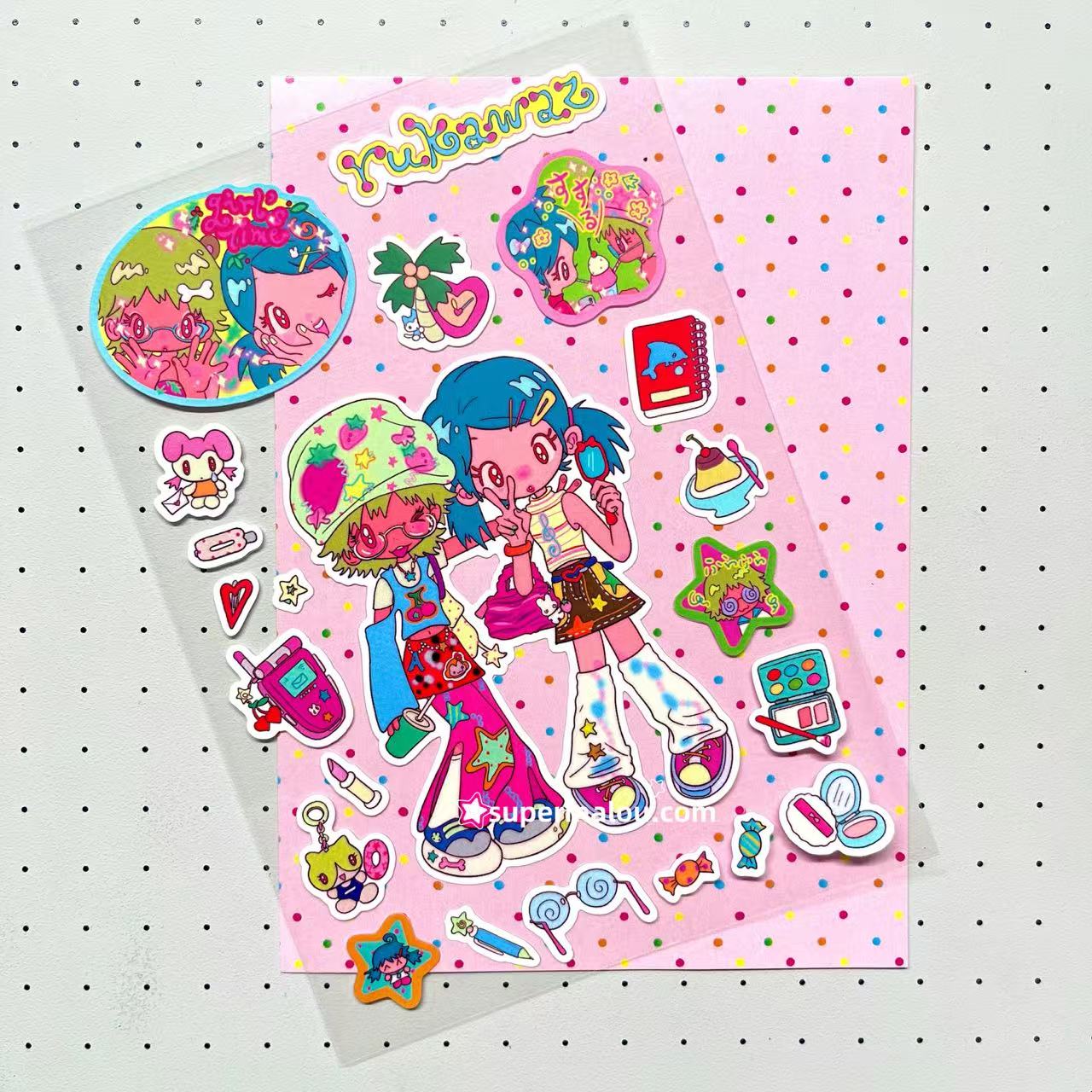 Cool Girl Bestie Shinny Stickers Set of 3