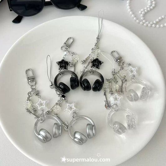 Cool Music Earphone Keychain